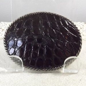 Vintage Cobra Snakeskin Artisan Belt Buckle, NOS